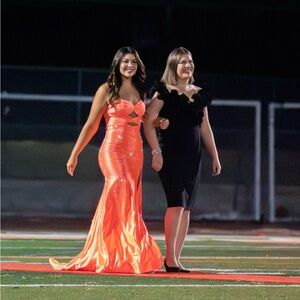 SHERRI HILL sparkly strapless dress